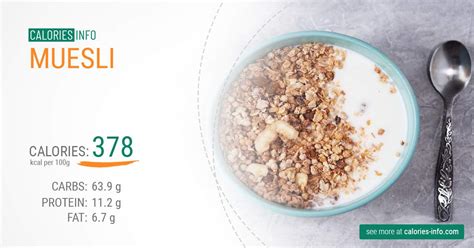 How many calories are in muesli - calories, carbs, nutrition