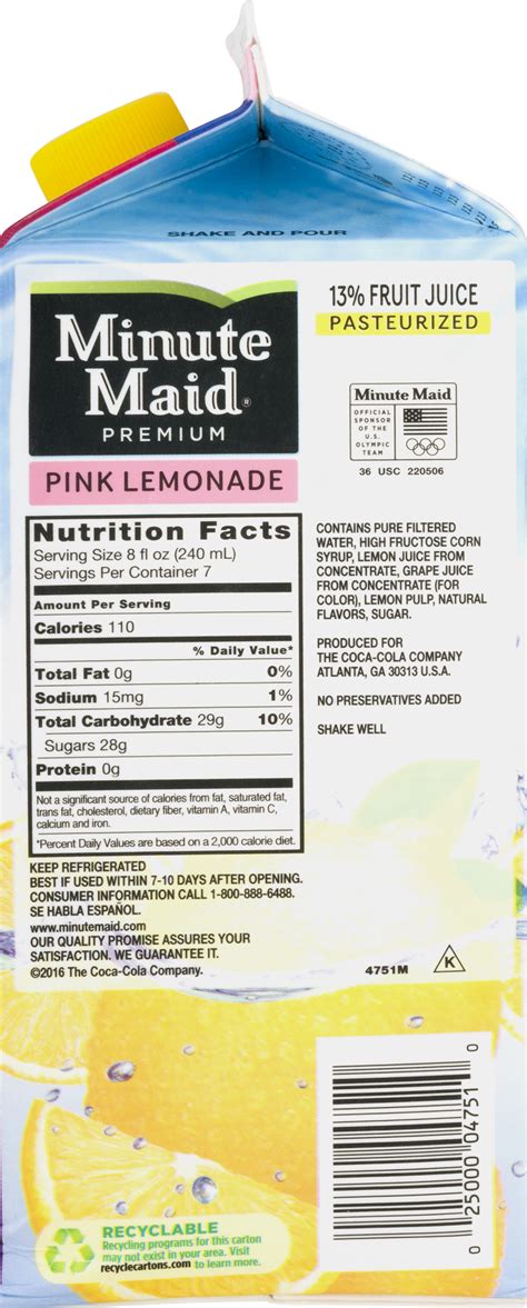 How many calories are in natural smoothie pink lemonade 16 oz - calories, carbs, nutrition