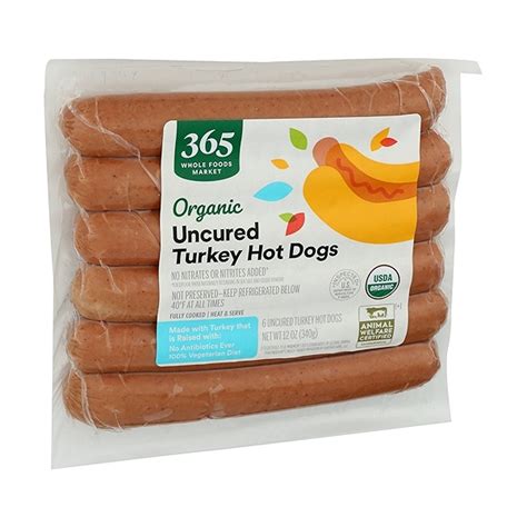 How many calories are in natural uncured turkey hot dog - calories, carbs, nutrition