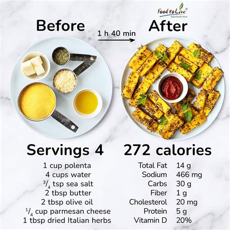 How many calories are in no-fuss parmesan polenta - calories, carbs, nutrition
