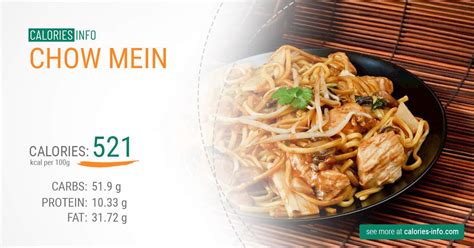 How many calories are in noodle chow mein - calories, carbs, nutrition