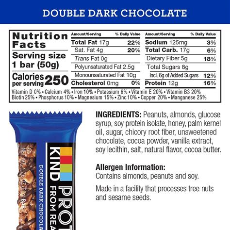 How many calories are in nutrition bar double dark chocolate - calories, carbs, nutrition