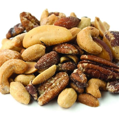 How many calories are in nuts, mixed nuts, oil roasted, with peanuts, lightly salted - calories, carbs, nutrition