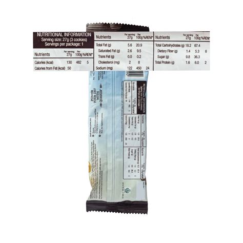 How many calories are in oat cookies with chocolate chips (27g) - calories, carbs, nutrition