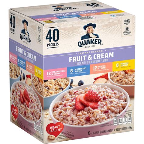 How many calories are in oatmeal fruit and cream - calories, carbs, nutrition