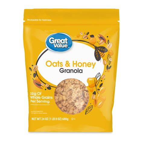 How many calories are in oats and honey granola - calories, carbs, nutrition