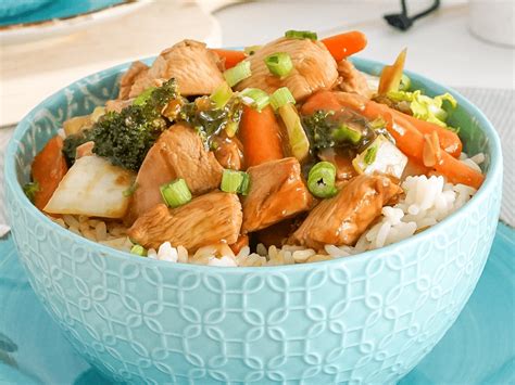 How many calories are in orange ginger chicken stir fry with jasmine rice - calories, carbs, nutrition