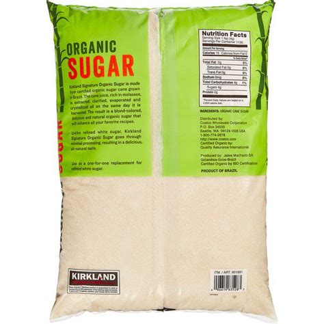 How many calories are in organic cane sugar - calories, carbs, nutrition