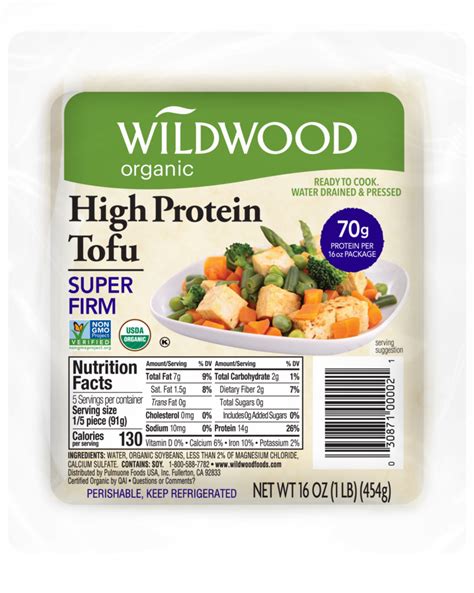 How many calories are in organic high protein tofu (g) - calories, carbs, nutrition