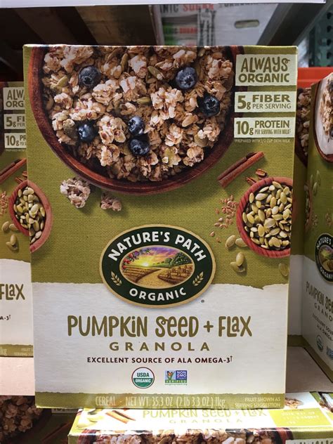 How many calories are in organic pumpkin flax granola - calories, carbs, nutrition