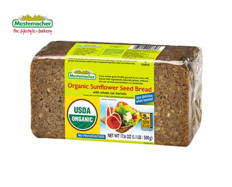 How many calories are in organic sunflower seed bread - calories, carbs, nutrition