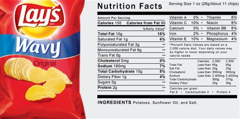 How many calories are in original potato chips - calories, carbs, nutrition