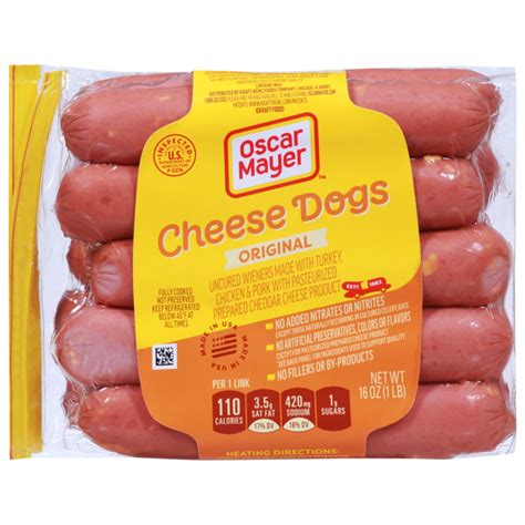 How many calories are in oscar mayer, wieners (cheese hot dogs with turkey) - calories, carbs, nutrition