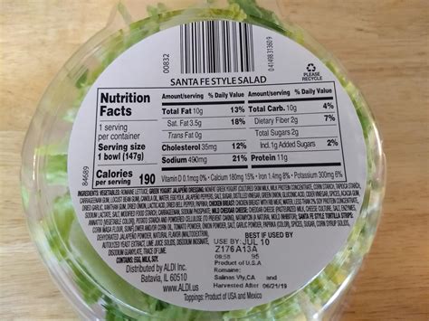 How many calories are in packaged salads - say cheese - calories, carbs, nutrition