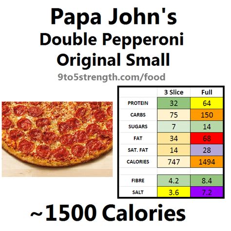 How many calories are in papa john's 14