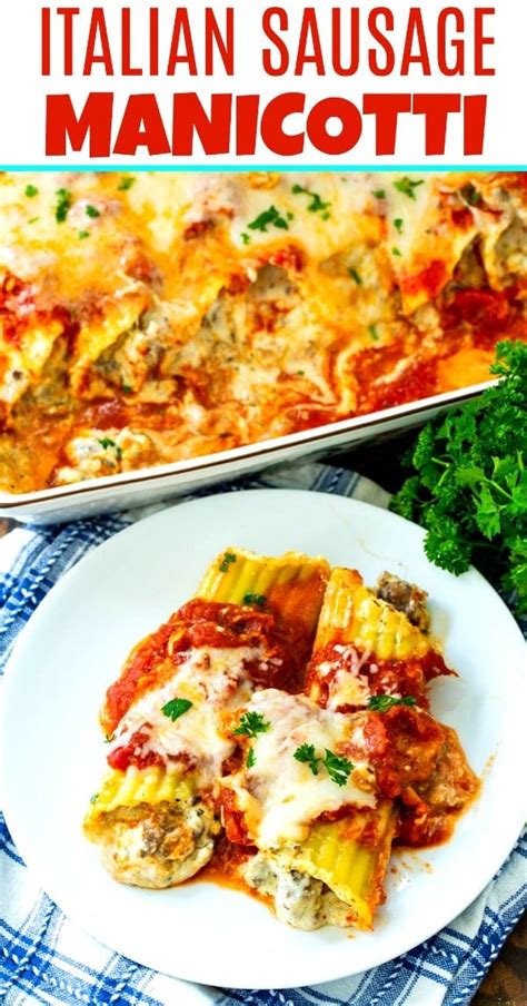 How many calories are in pasta fennel manicotti with italian sausage - calories, carbs, nutrition