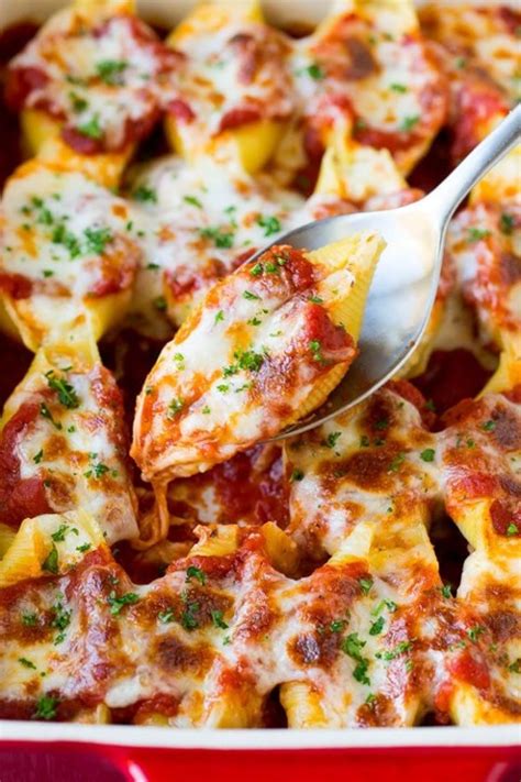 How many calories are in pasta stuffed shells marinara - calories, carbs, nutrition