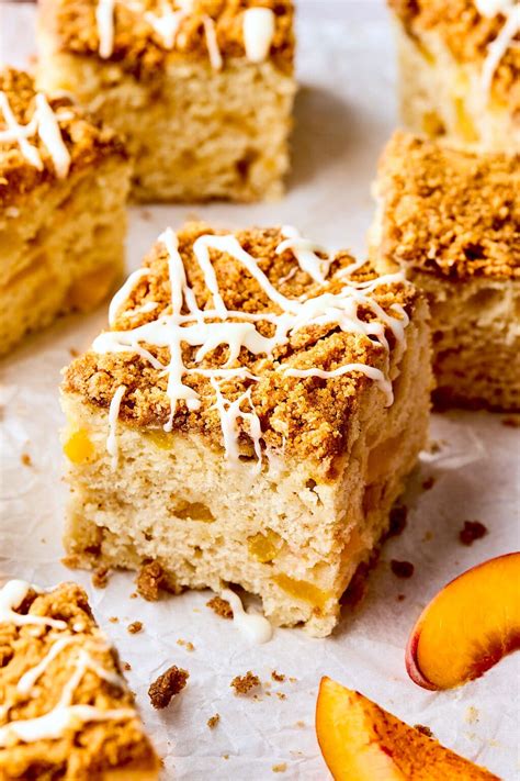 How many calories are in peach coffee cake - calories, carbs, nutrition