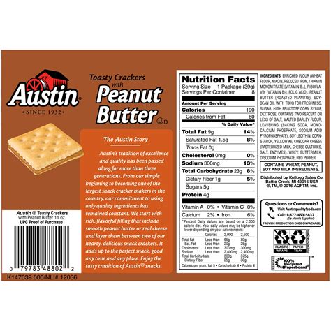 How many calories are in peanut butter crackers - calories, carbs, nutrition