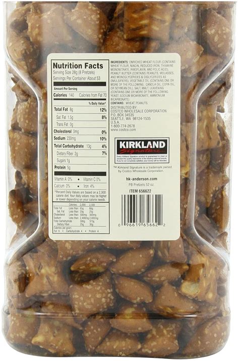 How many calories are in peanut butter pretzel - calories, carbs, nutrition