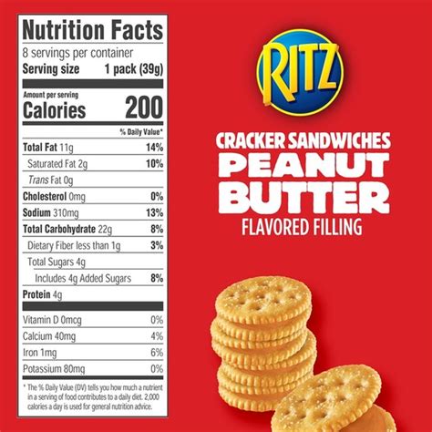 How many calories are in peanutbutter crackers - calories, carbs, nutrition