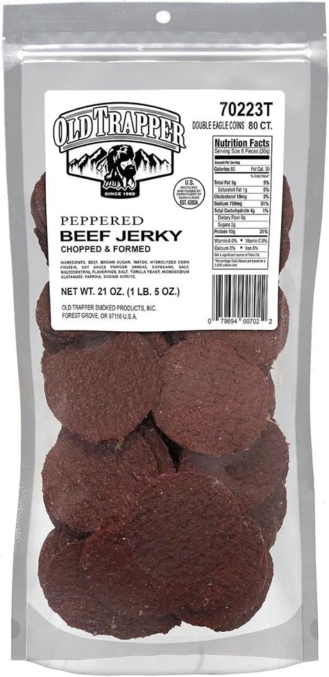 How many calories are in peppered beef jerky - calories, carbs, nutrition