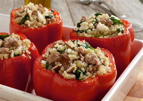 How many calories are in peppers tricolor stuffed turkey quinoa - calories, carbs, nutrition