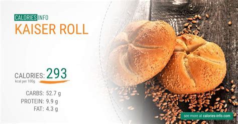 How many calories are in petite kaiser rolls - calories, carbs, nutrition