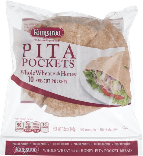 How many calories are in pita pocket bread whole wheat with honey - calories, carbs, nutrition