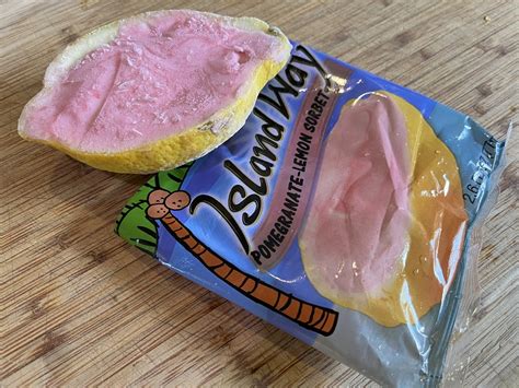 How many calories are in pomegranate and lemon sorbet - calories, carbs, nutrition