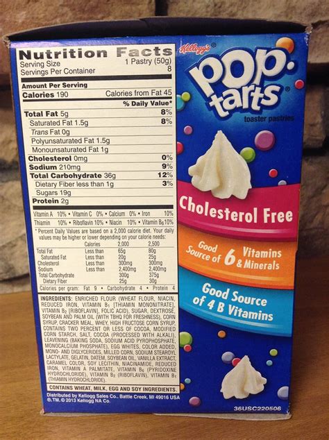 How many calories are in pop tart - calories, carbs, nutrition