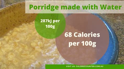 How many calories are in porage - calories, carbs, nutrition