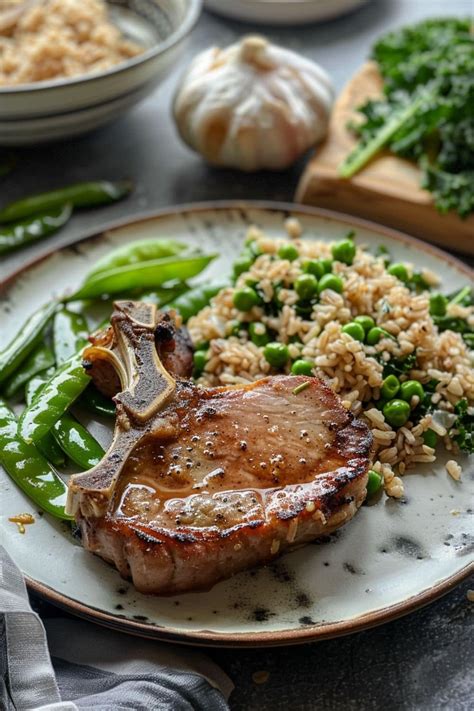 How many calories are in pork chop kale garlic dirty rice (76848.45) - calories, carbs, nutrition