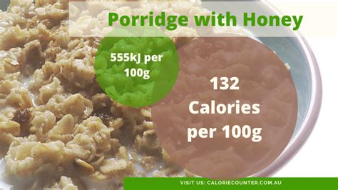 How many calories are in porridge with honey - calories, carbs, nutrition