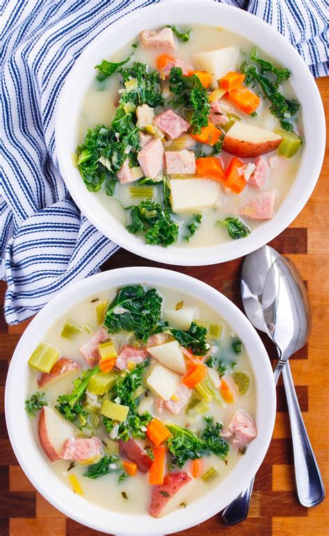 How many calories are in potato, ham, kale and mushroom soup - calories, carbs, nutrition