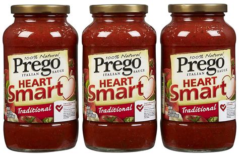 How many calories are in prego pasta, heart smart- traditional sauce, ready-to-serve - calories, carbs, nutrition