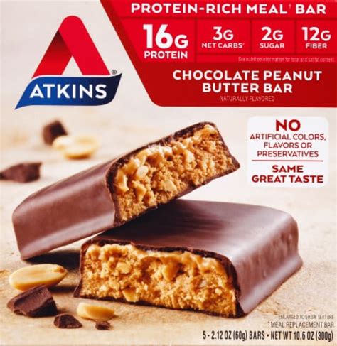 How many calories are in protein meal bar - chocolate peanut butter - calories, carbs, nutrition