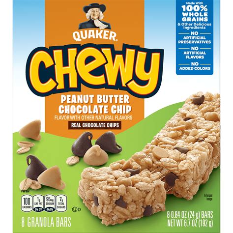 How many calories are in protein peanut butter chocolate chip chewy bar - calories, carbs, nutrition