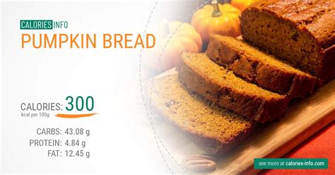 How many calories are in pumpkin bread - calories, carbs, nutrition