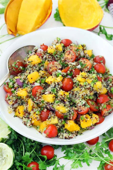 How many calories are in quinoa salad w/mango-curry dress - calories, carbs, nutrition