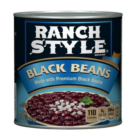 How many calories are in ranch-style black beans - calories, carbs, nutrition