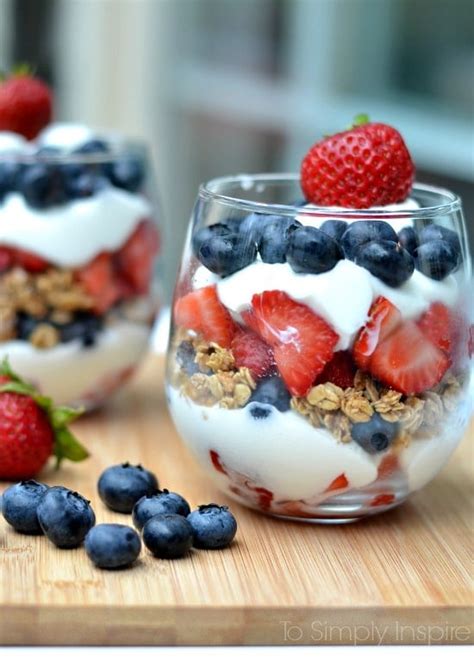 How many calories are in red, white and blueberry parfaits - calories, carbs, nutrition