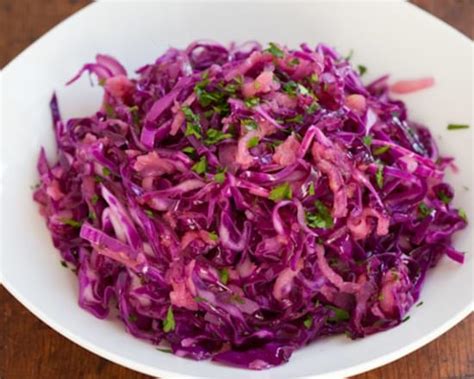 How many calories are in red cabbage w/caraway-apple - calories, carbs, nutrition