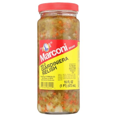 How many calories are in relish giardiniera conv drained 1 oz - calories, carbs, nutrition