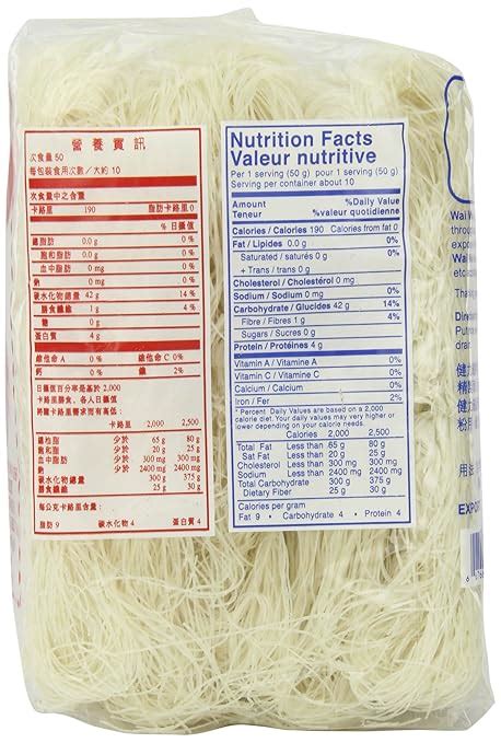 How many calories are in rice stick noodles - calories, carbs, nutrition