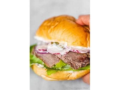 How many calories are in roast beef with thyme mayo (9170.0) - calories, carbs, nutrition