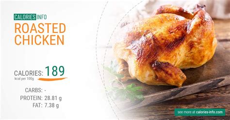 How many calories are in roasted chicken - calories, carbs, nutrition