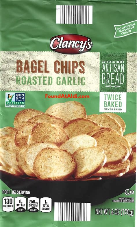 How many calories are in roasted garlic bagel crisps - calories, carbs, nutrition