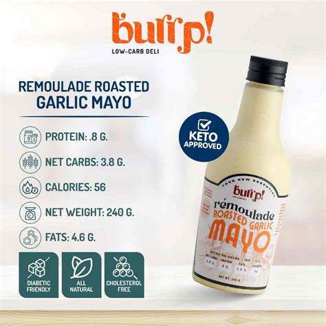 How many calories are in roasted garlic mayo - calories, carbs, nutrition