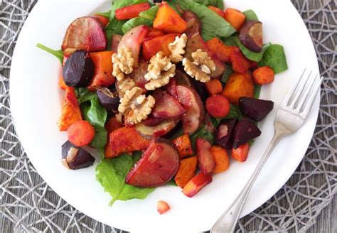 How many calories are in roasted root vegetable walnut salad - calories, carbs, nutrition